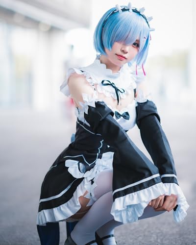 FCCAM Re0 Rem Cosplay Maid Dress Maid Dress Costume de cosplay pour femme Anime Re:Life in a different world from zero M – vue 8