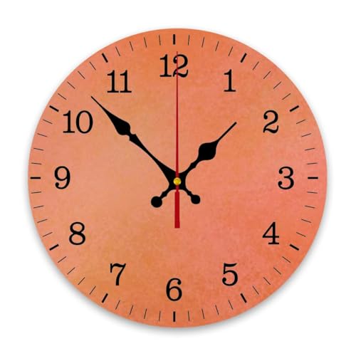 TIAYOUORTY Orange Coral Warm Pink and red Colors Wall Clock