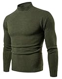 Army Green Turtleneck Knit Sweater