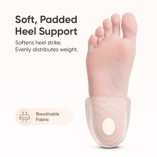 Image of Frido Orthotics Heel Protector for Heel Pain Relief | Gel Heel Pad with Velcro Strap | Anti-Slip Heel Cup Cushion for Men & Women | Plantar Fasciitis, Heel Spurs, Shoe Bite Support | Beige| Size - S