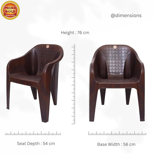 Image of Prime Gold Diamond Sofa Chair for Home, Living Rooms, and Garden Plastic Outdoor Chair (Set of 2, Brown)