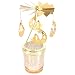 minkissy Valentines Day Rotating Candleholder Golden Tea Light Dining Table Adornment Candle Holder ( Moon Cat )