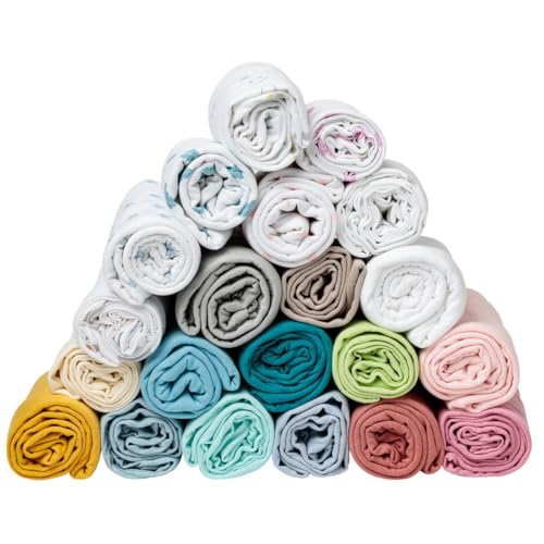 BabyCalin - Spannbettlaken, Weiß/Rosa, 70x140 cm (2er Pack)