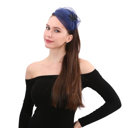 Loneedy Fascinator Half Beret Hat Headband For Women,Cute And Elegant Hairband For Girls Dance Party Hair Accessories thumb #6