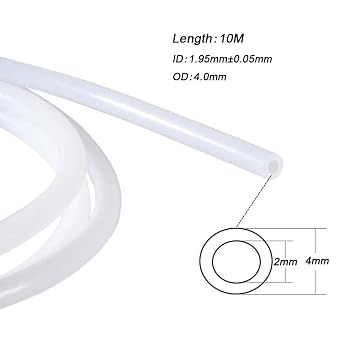 10 Meters 3D Printer PTFE Teflon Tube with Cutter, OD 4.0 mm/ID 2.0 mm, 3D Printer Teflon Bowden Tube, for 1.75 mm Filament 3D Printer
