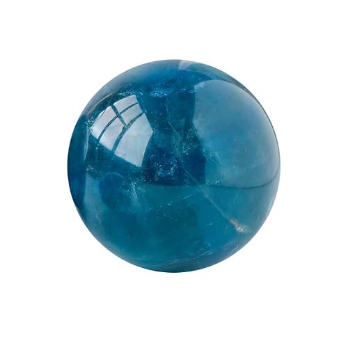 LTRAJUYNH Blue Fluorite Crystal Ball Gemstone Sphere for Balancing Feng Shui Aura Home and Office Decor Ornaments,50~60mm