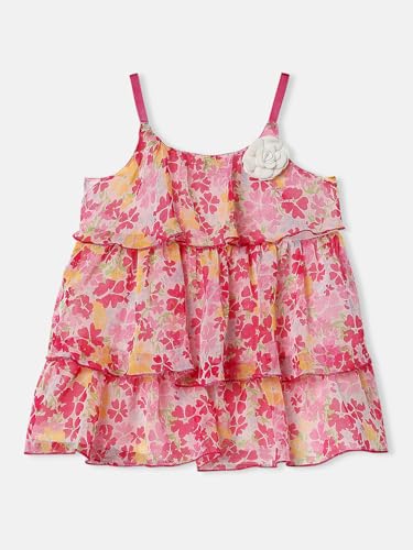 Image of Nautinati Baby Girls Strap Sleeve Fit & Flare Frock | Age 0-3 Years