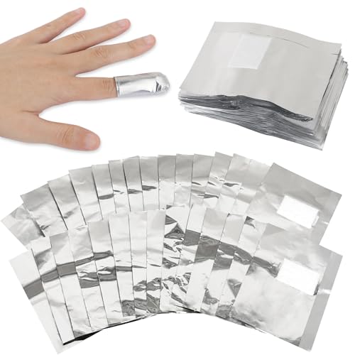 100pcs Nail Remover Foil Wraps Nail Polish Remover for Soak Off Gel Polish Remover with Pre-attached Lint Free Cotton Pads for Acrylic/UV/Gel Polish Soak-off Removal