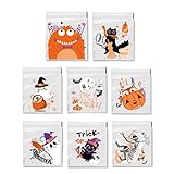 ハロウィン ラッピング 袋 10*10cm 自粘着バッグ 40枚入り 小分け袋 キャンディー お菓子 包装 チョコレート クッキー かぼちゃ 幽霊 小物入れ ギフトバッグ テープ付き袋
