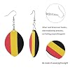Wooden fun earrings for women African wood hoop bohemian dangle earrings Fashion Jewellery Gift Supplies Flag Belgium aretes de madera para mujer #2
