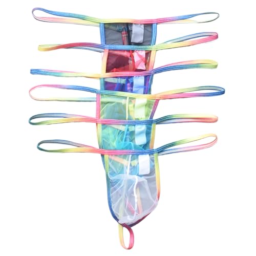 Men's Transparent Mesh Sheer G-String Thong Underwear Low Rise Bulge Pouch G-String Underpants