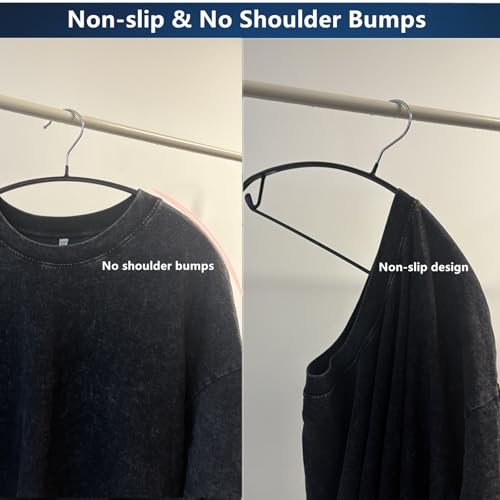 Cintre en métal avec barre pour pantalons noir pour ranger les pulls - 5