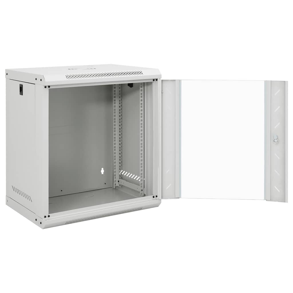 Armadietto di rete da parete 12U, da 19 pollici, 53 x 40 x 60 cm, con serratura, in acciaio, per accessori server