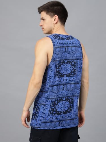 Image of Veirdo Men's Sleeveless Regular Fit Tshirt, All Over Printed Vest for Men, Cotton Sando for Beach Wear, Gym, Cycling, Running, & Other Sports (Available in Different Pattern)