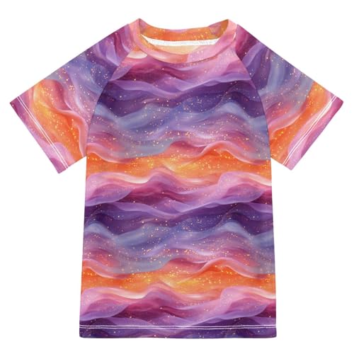 Kids Bathing Suits Boys Short Sleeve Girl Rash Guard 7T Red Blue Purple