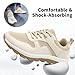 Mens Walking Shoes Slip On Sports Sneakers Tennis Workout Athletic Camp Fitness Flat Sole Running Jogging Breathable Anti-Slip Outdoor Fashion Beige US 8