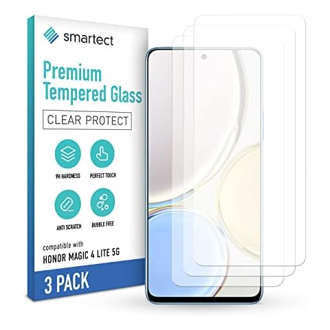 smartect Glass Screen Protector for Honor Magic 4 Lite 5G [3 Pack] - 9H Tempered Glass - Bubble-Free Protective Film - Anti-Fingerprint Screen Cover Cover