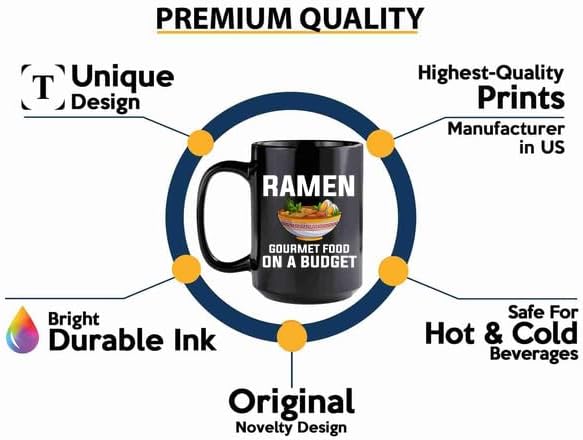 Ramen Coffee Mug 15oz Black -Ramen Gourmet food - Food Lovers chicken pumpkin vegan pantry spicy noodles image 3