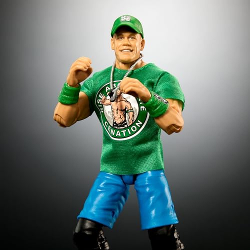 Mattel WWE Elite Collection WrestleMania Action Figure Set, John Cena Collectible with Accessory & Nicholas Build-A-Figure Parts