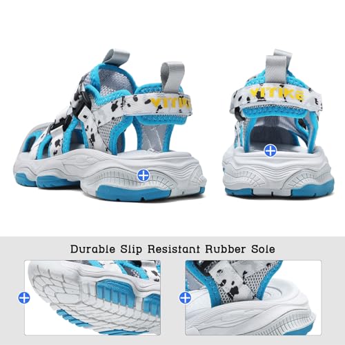 JMFCHI Boys Girls Sports Sandals Summer Kids Closed Toe Outdoor Sandals Athletic Water Shoes Sandals Child Pool Beach Sandals Quick Drying Slip Resistant4