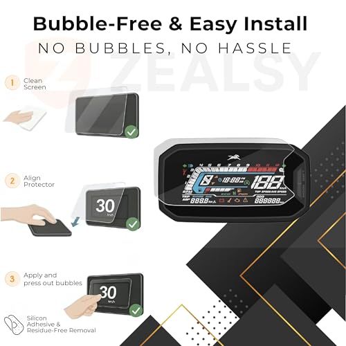 Image of Screen Protector for TVS Raider 125 Meter Display | Raider Screen Guard (Not a Tempered Glass) | Bike Speedometer Digital Meter Protection Film | Scratch Resistant Dashboard Screen Guard