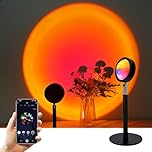 GY Bluetooth Mesh Sunset Projection Lamp with Music Sync, 360° Color Change, App Control for Living Room Decoration