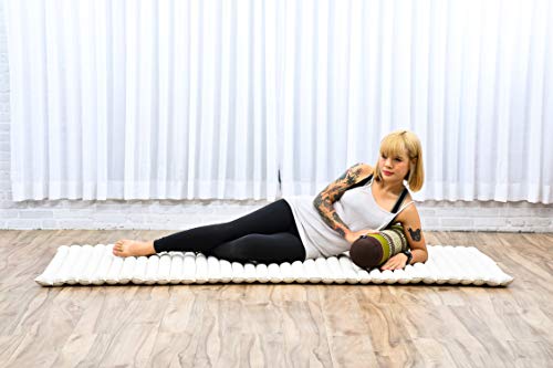 Image of Leewadee Small Yoga Bolster - Shape-Retaining Cervical Neck Roll, Tube Pillow for Comfortable Reading, Kapok Filling, 22 x 6 x 6 inches