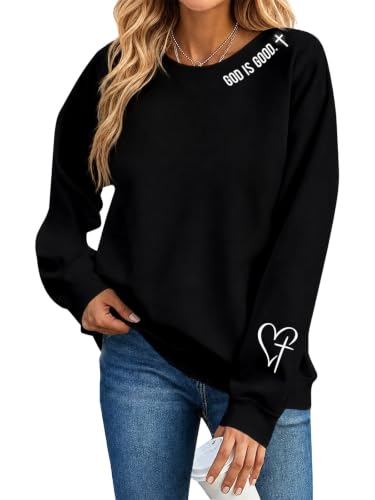 QIXYN Christian Sweatshirts for Women Faith Bible Verse Religious Shirts - image 1