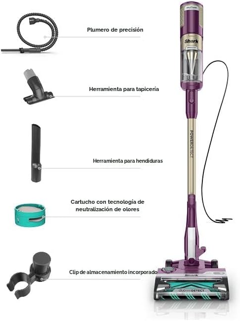 Miniatura 9 de Shark POWERDETECT HZ4001AMZ - Aspiradora ultraligera con cable con tecnología DuoClean, cepillo autolimpiante para no envolver el cabello, sello
