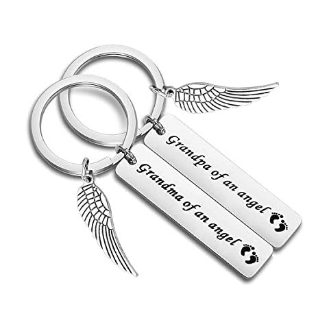 WUSUANED Baby Memorial Keychain Grandma/Grandpa of an Angel Sympathy Gift Loss of Son Daughter Gift Cover