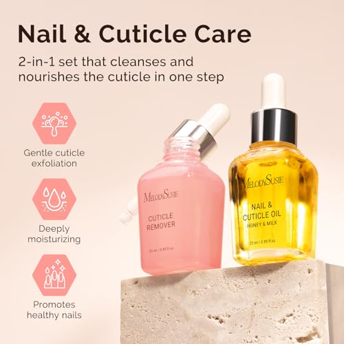 MelodySusie 25ML Cuticle Care Kit - Cuticle Oil and Cuticle Remover, Cuticle Nourishes and Softener, Promotes Nail Growth and Strength for Home and Salon Use 2PCS - Image 4