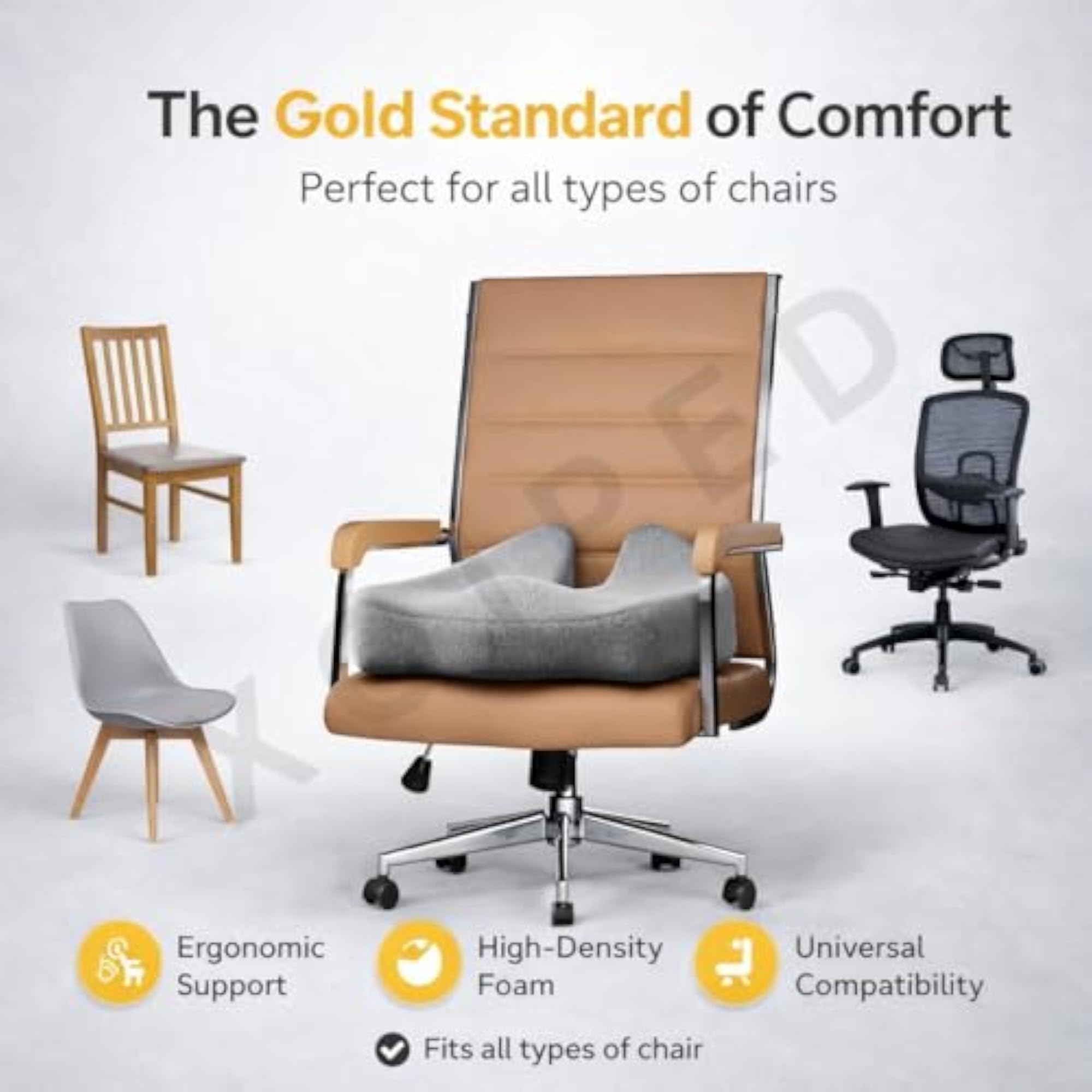 Ergonomic Memory Foam Seat Cushion for Comfort