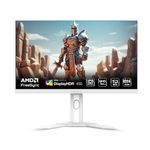 Image of GIGABYTE M27QA ICE (27 inch) 180Hz, KVM Gaming Monitor, 2560 x 1440 Pixels SS IPS Display, 1ms MPRT Response Time, 95% DCI-P3 / 130% sRGB, VESA Display HDR400, Height Adjustment, White