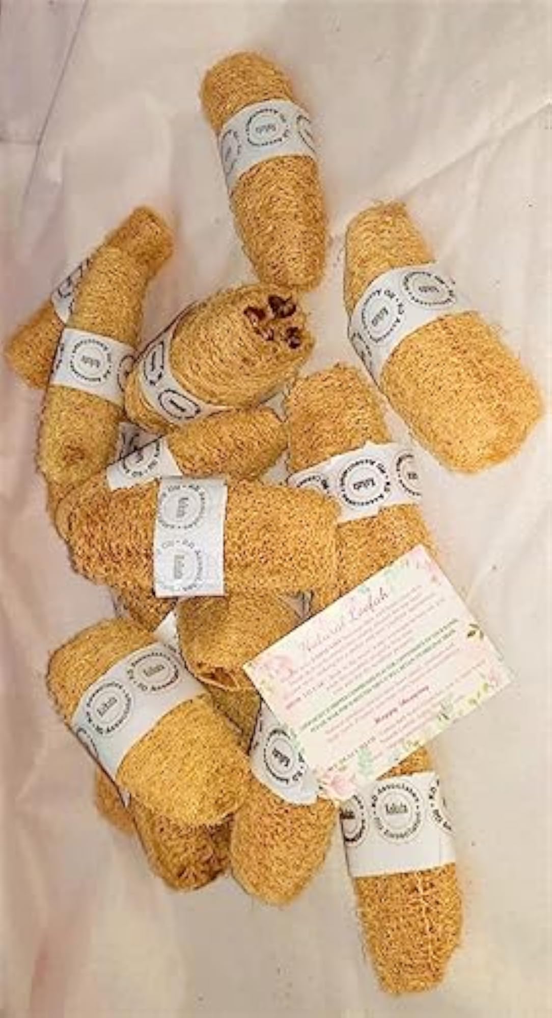 Natural Bathing Loofah Scrub, Multipurpose Beige Colour, Pack of 10