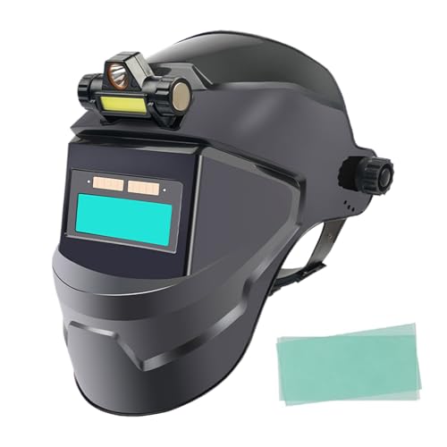Casque Soudure Automatique, True Color Masque Soudure Relever avec Eclairage Et 20 Protection Écran, Casque Léger Et Ajustable pour Soudage TIG, MIG Et Arc