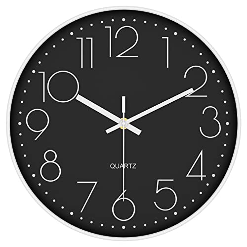 Wall Clock Battery Operated Silent Wall Clock 12 Inch Non-Ticking Modern Style Wall Clocks for Home/Bedroom/Office/Classroom/School/Living Room Decor-Black… Wall Clock Battery Operated Silent Wall Clock 12 Inch Non-Ticking Modern Style Wall Clocks for Home/Bedroom/Office/Classroom/School/Living Room Decor-Black…