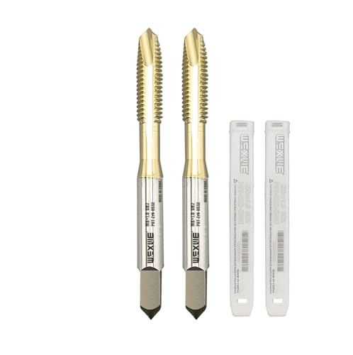 Image of WEXWE Tools M6 x 1.0 Spiral Point Threading Tap, Metric Machine Threading Tap High Speed Steel Cobalt(HSSCo) With AlSiTiN Coating, Round Shank with Square End, H2 Tolerance, 2pcs