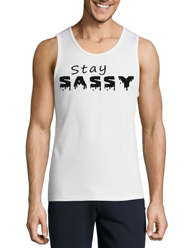 Camiseta sin mangas de algodón transpirable Stay Sassy fresca y cómoda para hombre