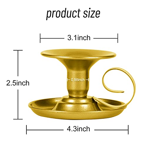 Taper Candle Stick Holder, Homean Candle Holders 2Pcs Retro Iron Simple Gold Candlestick Holders Long Candlelight Stand For Party Wedding Christmas Table Home Decoration(Gold,2Pcs) #TOP2