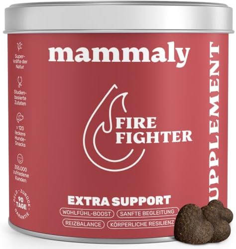 mammaly Fire Fighter® Support-Komplex mit Teufelskralle (bis 60 Tage) | mit 120 Snacks für Gelenke, Magen & Verdauung - mit Kurkuma - bei Schmerzen - DLG zertifiziert - mit Tierärz