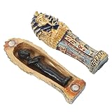 Hemobllo Figura Decorativa de Momia Egipcia Antigua en Resina con Ataúd Sarcófago, Decoración del Antiguo Egipto para Hogar y Oficina, Estatua Coleccionable Temática Histórica para Fiestas