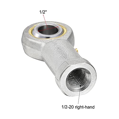 Uxcell Phsb8 Rod End Bearing 1/2-Inch Bore Pre-Lubricated Bearing 1/2-20 Female Thread Right Hand #TOP2