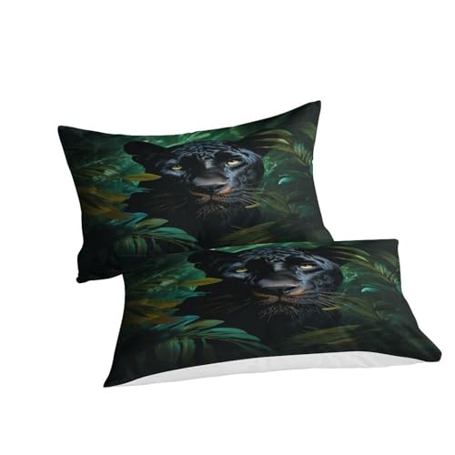 Funda nórdica de pantera negra 3D en microfibra suave con dos fundas de almohada para cama doble 6