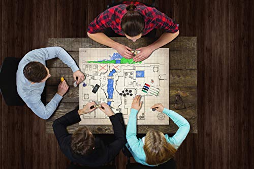 The Ultimate Battle Grid Game Board - 23X27 - Dry Erase Square & Hex Rpg Miniatures Mat - Tabletop Role-Playing Dice Map - Portable Reusable Dragons Gaming Dungeon #TOP6