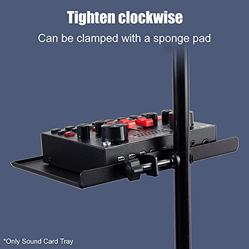 Sound Card Tray Metal Shelf Bracket Phone Clip Iron Microphone Stand Live Tripod Sound Card Tray Broadcast Stable Shelf(Black) #TOP5
