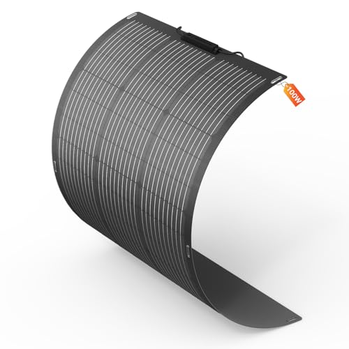 MHPOWOS 100W Flexibles Solarmodul, Leichtes ETFE Monokristallines 24V biegsames Solarpanel,...