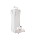 Vapur Flexible, Collapsible Wide Mouth Anti-Bottle with Detachable Carabiner, 23 Ounce, Whiteout, Pack of 1