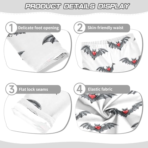 Bat Love Pattern Girls Leggings Soft Stretch Workout Yoga Dance Pants for Kids Casual Tights3