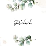  GÄSTEBUCH EUKALYPTUS: Gästebuch mit Eukalyptus Kranz - Geburtstag, Kommunion, Taufe, Babyparty, Jubiläum, Hochzeit, Konfirmation - Tischdeko