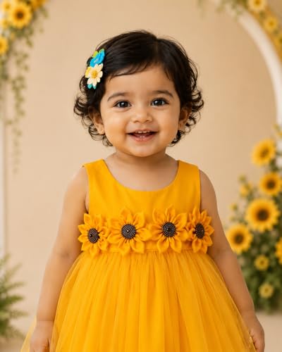 Image of Stanwells Kids Baby Net Dress for Baby Girl Birthday Summer Dress